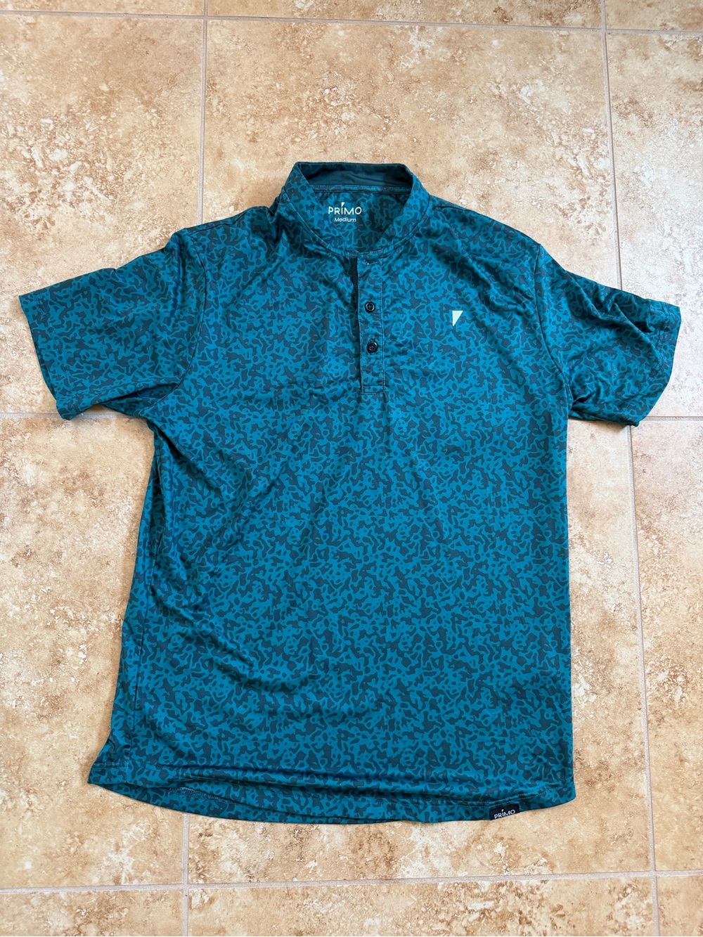 Men’s Primo Teal Printed Polo size medium